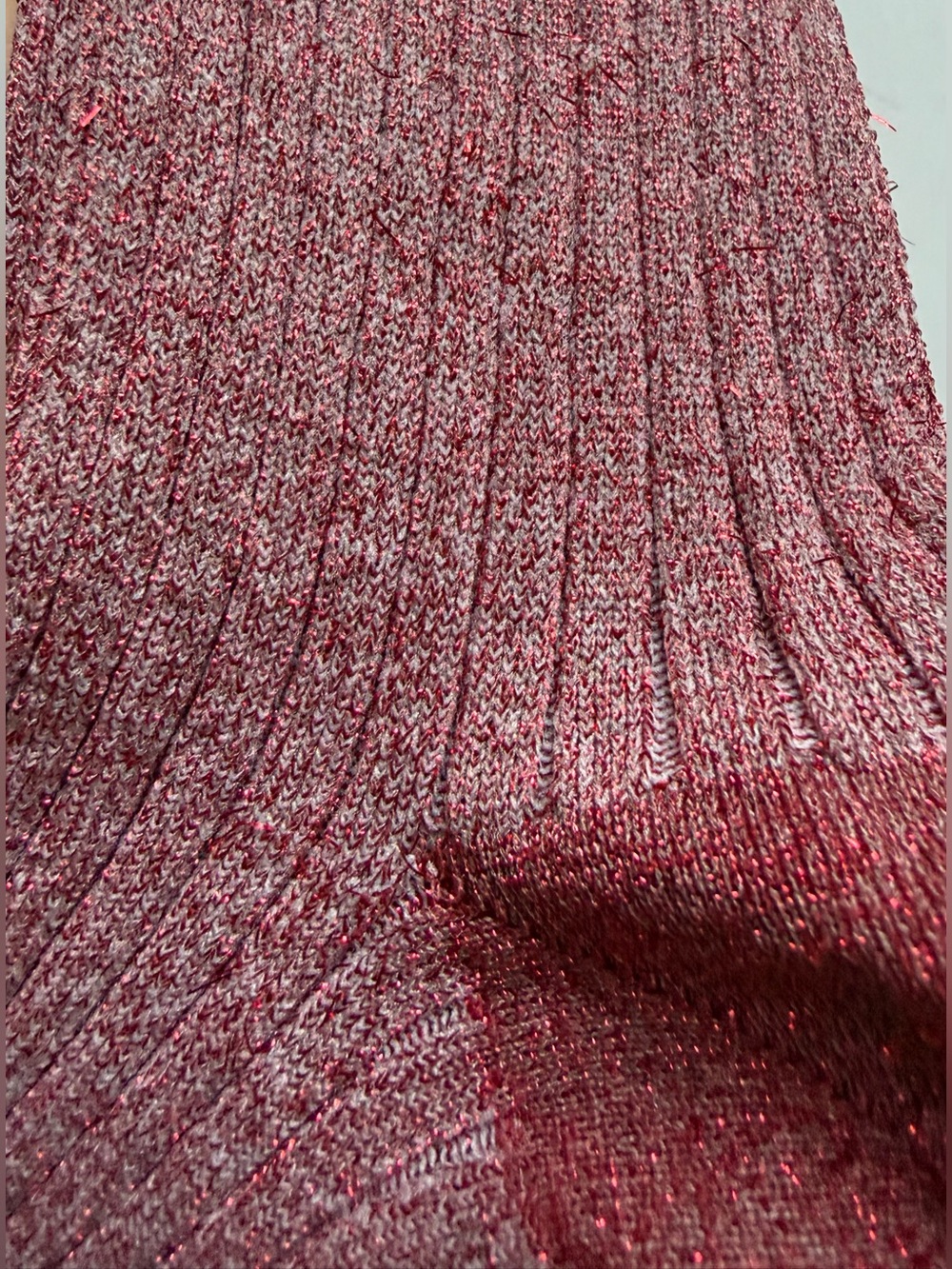 Maria La Rosa Metallic Red Socks New View 2